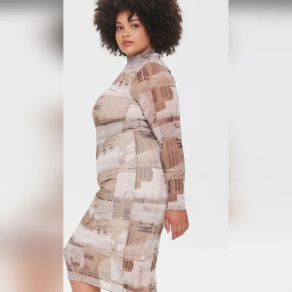 Forever21 plus sheer mesh dress - Picture 2 of 7